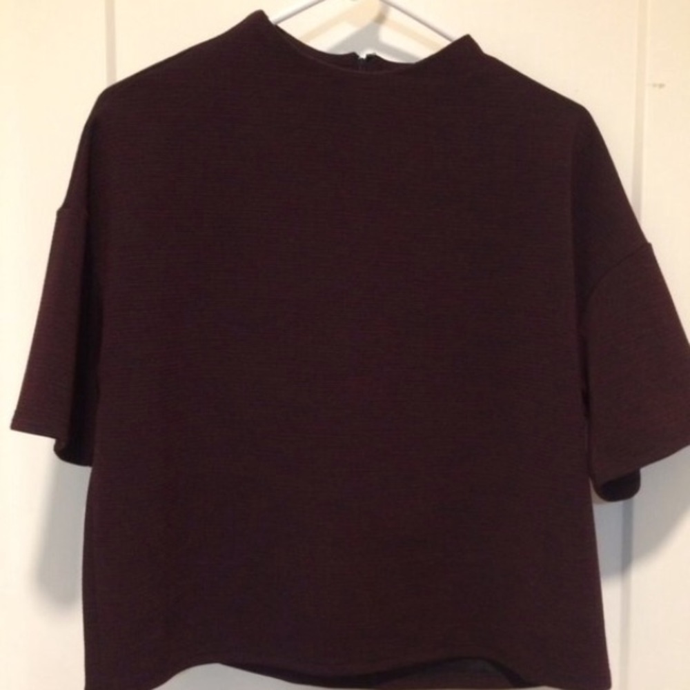Short sleeve maroon top